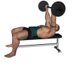 French Press - Flat Bench Barbell Reverse